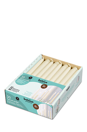 Bolsius Bolsius: Spitzkerzen 250/24mm - 30er Box - elfenbein Artikelvorschau Bolsius: Spitzkerzen 250/24mm - 30er Box - elfenbein
