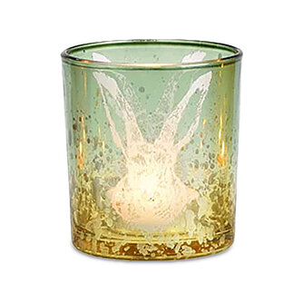 Artikelvorschau Teelichthalter Hase 8/7 cm - grün (1 Stück)