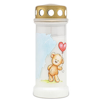 Artikelvorschau Grablicht Nr. 6 zum Beschriften - Teddybär (12 Stück)