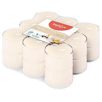 Bolsius True Scents Duft-Teelichter Clear Cup (18er Pack) - Vanille Artikelvorschau True Scents Duft-Teelichter Clear Cup (18er Pack) - Vanille