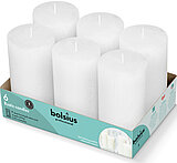 bolsius-professional-rustik-stumpenkerzen-130-68-wolkiges-weiss-6-103468791502 6 rustik Stumpenkerzen von Bolsius Professional in der Größe 13x6,8cm in der Farbe wolkiges Weiß.