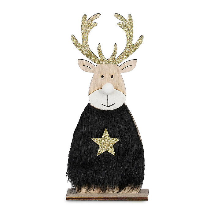 Ein Deko Hirsch von Edelman in der Größe 18x15cm in der Farbe schwarz.