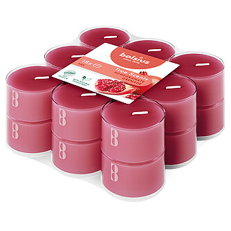 Artikelvorschau True Scents Duft-Teelichter Clear Cup (18er Pack) - Granatapfel
