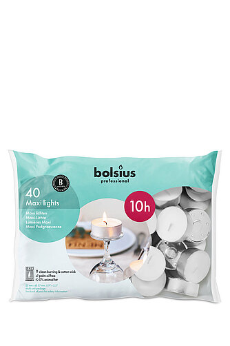 Artikelvorschau Professional Teelichte 10 h, 40er Beutel (silber)