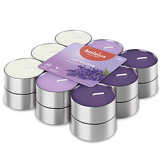 Artikelvorschau Duft-Teelichte 3-farbig (18er Pack) - Lavendel