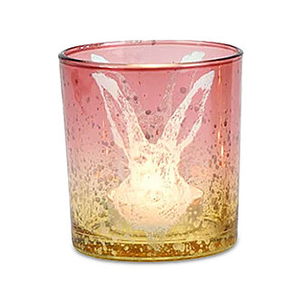 Artikelvorschau Teelichthalter Hase 8/7 cm - rosa (1 Stück)