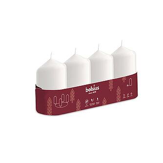 Bolsius Bolsius: Stumpenkerzen 60/40mm (4er Tray) - Weiß Artikelvorschau Bolsius: Stumpenkerzen 60/40mm (4er Tray) - Weiß