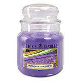 prices-candles-apothekerglas-142-95-lavender-und-lemongrass-411g-pmj010313 Eine Apothekerglas-Kerze von Prices Candles in der Größe 14,2x9,5cm mit dem Duft von Lavendel und Zitronengras in der Verpackungsgröße 411g.