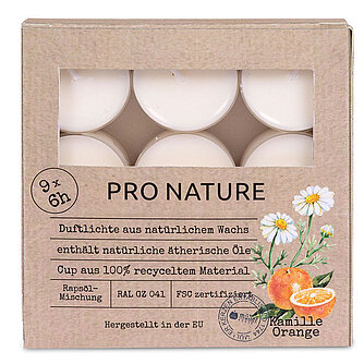 Artikelvorschau Raps-Duftlichte Clear Cup - Kamille & Orange (9er Pack)