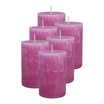 Artikelvorschau Rustic Stumpenkerzen 110/70 mm (Safe Candle) - 6 Stück - orchidee