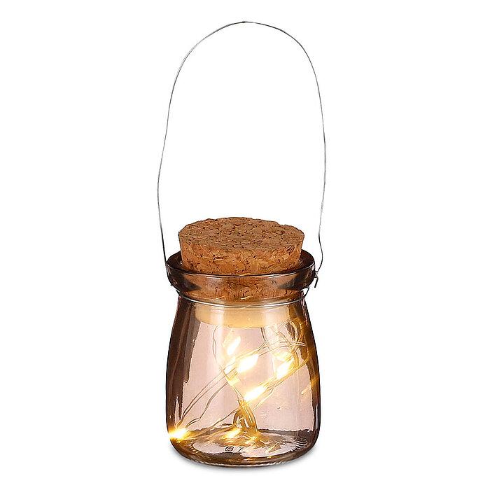 Ein LED Krug von Edelman in der Größe 7,5x5,5cm in der Farbe braun.