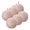 Sechs Rustik Kugelkerzen von Bolsius in der Farbe Nebliges Rosa mit einem Durchmesser von 7,6cm.