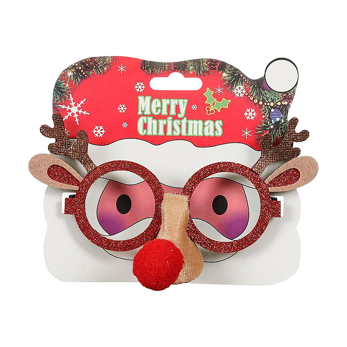 Eine Weihnachtsbrille von Edelman in der Farbe rot.
