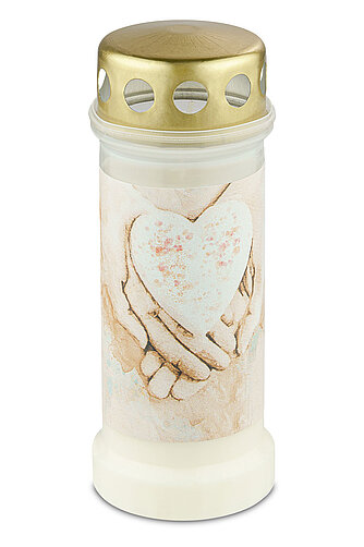 Bolsius Bolsius: Grablicht Nr. 6 mit Deckel und Motiv Hände II Artikelvorschau Bolsius: Grablicht Nr. 6 mit Deckel und Motiv Hände II