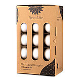 decolite-christbaumkugeln-6-cm-weiß-144560630002.jpg Ein 30er Pack Christbaumkugeln in Weiß mit 6cm Durchmesser von DecoLite in einer dekorativen Schachtel.
