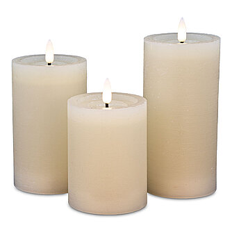 Artikelvorschau LED Echtwachs Kerze mit Timer (3er Set)