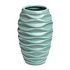 Eine Keramikvase Lips von Sandra Rich in der Größe 20x13cm in der Farbe Hellgrün.