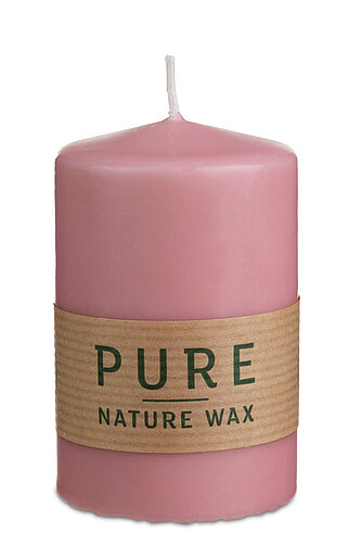Artikelvorschau Pure Stumpenkerze 90/60 mm (Safe Candle) - 1 Stück - antikrosa