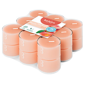 Artikelvorschau True Scents Duft-Teelichter Clear Cup (18er Pack) - Pfirsich