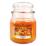 prices-candles-apothekerglas-142-95-amber-411g-pmj010309 Eine Duftkerze im Apothekerglas von Prices Candles in der Größe 14,2x9,5cm in der Geruchsrichtung Amber mit einem Gewicht von 411g.