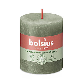 Artikelvorschau Rustik Stumpenkerzen 80/68 mm - Frische Olive (1 Stück)