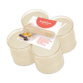 Artikelvorschau True Scents Maxi-Lichte Clear Cup - Vanille (8er Pack)