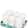 6 Stumpenkerzen von Bolsius Professional in der Größe 15x7,8cm in der Farbe weiß.