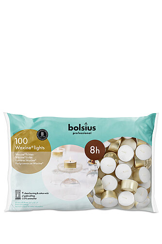 Artikelvorschau Waxine-Lichte 8h (100er Beutel) - gold