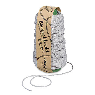Artikelvorschau Baumwollkordel 2mm - grau (250g/ca. 150m)