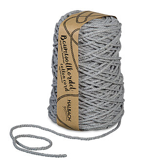 Artikelvorschau Baumwollkordel 5mm - grau (500g/ca. 80m)