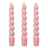 24 Spitzkerzen Twist von Edelman in der Größe 18,5cm in der Farbe rosa.