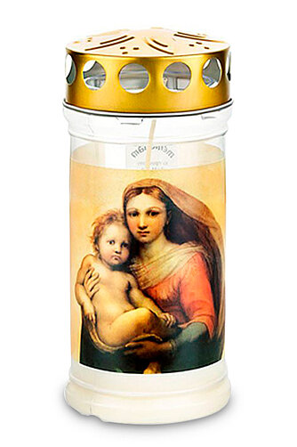 Artikelvorschau Kompositionsöllicht Nr. 412 Memoriam mit Deckel & Motiv Madonna (12 Stück)