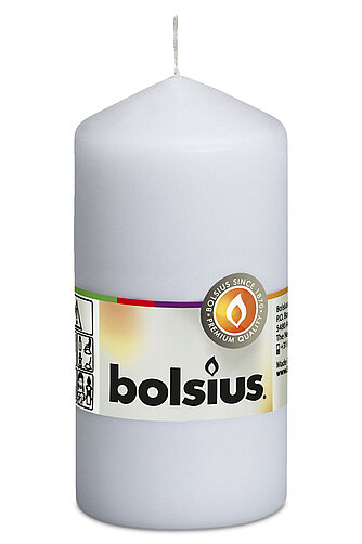 Artikelvorschau Bolsius: Stumpenkerze 120/58mm - Weiß (1 Stück)