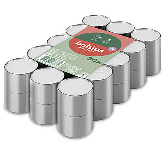 Bolsius Teelichte 8h (30er Flatpack) Artikelvorschau Teelichte 8h (30er Flatpack)